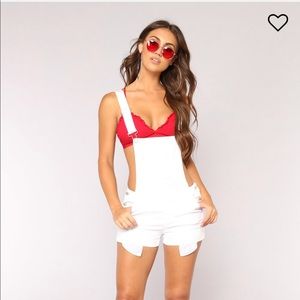 White short overalls